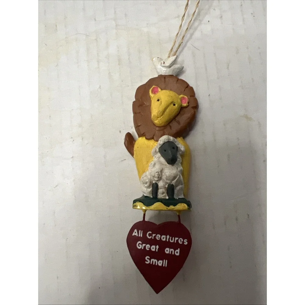 Noah's Ark Lion Lamb Dove All Creatures Great & Small Rustic Farmhouse Ornament